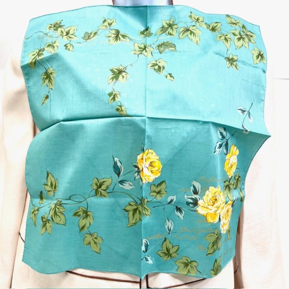 Unused Celine Paris + Melriese & Roch Cearces HandKerchief 19" Greem Beige  (6 - Picture 11 of 14